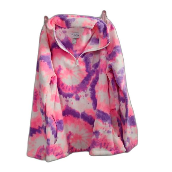 NWOT Children's Place Fleece long sleeve girl size XXL(16) Tie Dye pink Pullover - Picture 1 of 10
